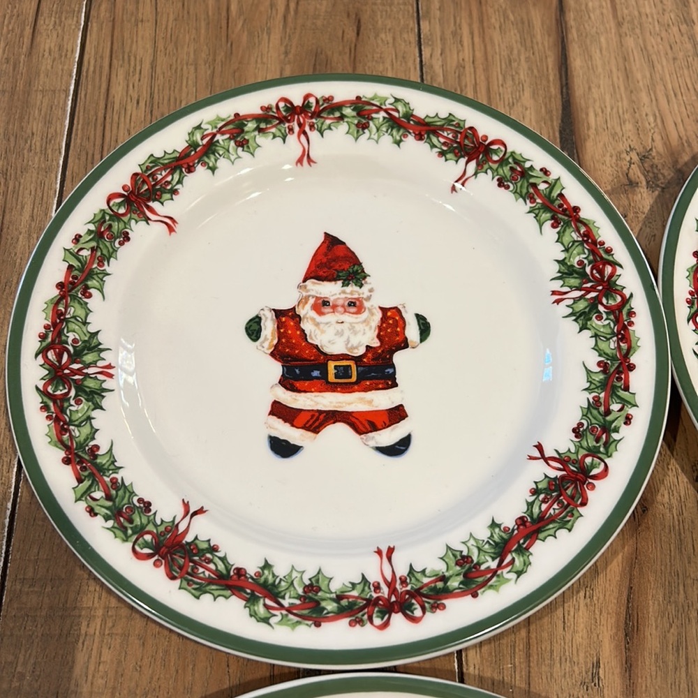Christopher Radko Traditions Holiday  - Set of 4 salad plates, Santa, S - Picture 2 of 6